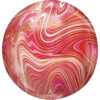 Folienballon Orbz Marblez rot/pink