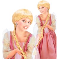 Märchenperücke mit langem Zopf blond