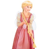 Märchenperücke mit langem Zopf blond