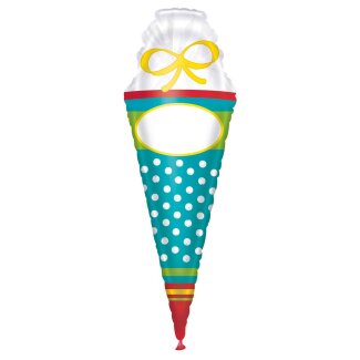 Folienballon Schultüte 35x111cm personalisierbar