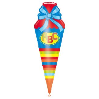 Folienballon Schultüte 35x111cm blau