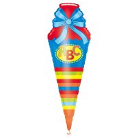 Folienballon Schultüte 35x111cm blau