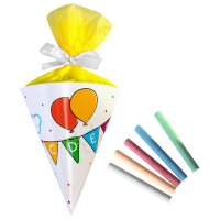 Mini-Schultüte Schulstart gefüllt mit Kreide