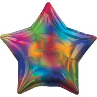 Folienballon Holographic Stern Rainbow