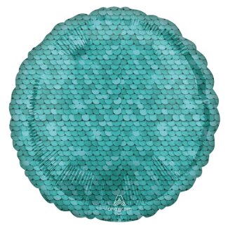 Folienballon Pailletten ozeanblau Ø43 cm
