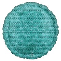 Folienballon Pailletten ozeanblau Ø43 cm