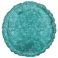 Folienballon Pailletten ozeanblau Ø43 cm