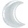 Folienballon Mondsichel D66cm silber