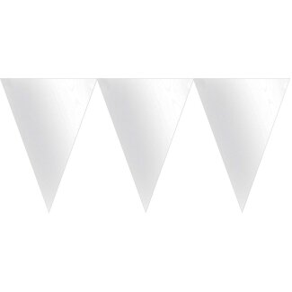 Wimpelkette weiß 4,6 m x 17,7 cm