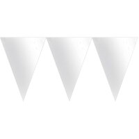 Wimpelkette weiß 4,6 m x 17,7 cm