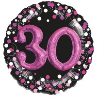 Folienballon Sparkling 30 3D pink