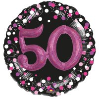 Folienballon Sparkling 50 3D pink