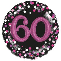 Folienballon Sparkling 60 3D pink