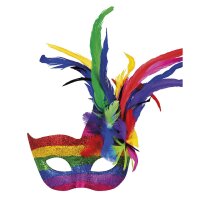 Augenmaske Regenbogen Glitzer