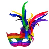 Augenmaske Regenbogen Glitzer