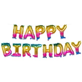 Folienballon Girlande Happy Birthday 30 cm x 8 m