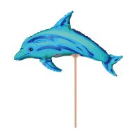 Folienballon Mini Shape Delfin blau