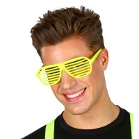 Atzenbrille Neon gelb