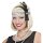 Silbriger Stirnband mit Pailletten, Feder und