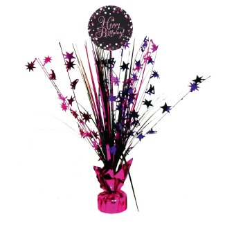Tischdekoration 45cm Happy Birthday pink Sparkling Celebration