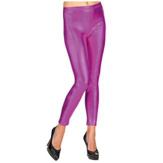 Metallic-Leggings lila Gr. L/XL