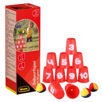 Idena Ballwurfspiel 10 Bechern und 3 Bällen