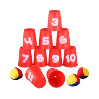 Idena Ballwurfspiel 10 Bechern und 3 Bällen