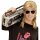 Perücke Vokuhila 80er blond mit Sonnenbrille