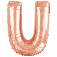 Folienballon Buchstabe U roségold 69,5x86cm