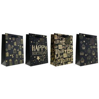 Geschenktaschen Black 175x235x80mm 4fach