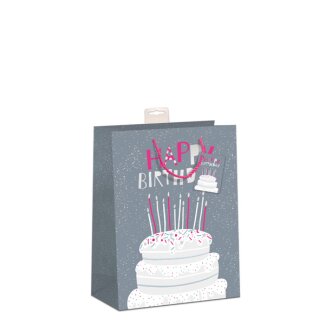 Geschenktasche Happy Birthday Torte 18 x 23 x 10 cm