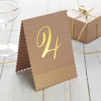 Tischnummern Kraftpapier 1 - 12