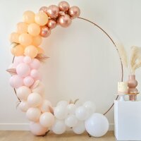 Ballongirlande Fächer weiß/pfirsich/roségold