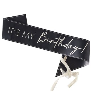 Schärpe Its my Birthday schwarz