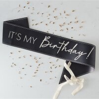 Schärpe Its my Birthday schwarz