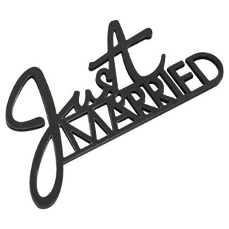 Tischdeko Holz Just Married schwarz