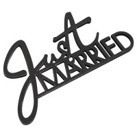 Tischdeko Holz Just Married schwarz