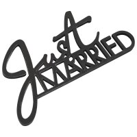Tischdeko Holz Just Married schwarz