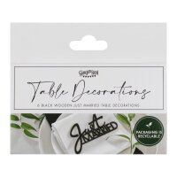 Tischdeko Holz Just Married schwarz