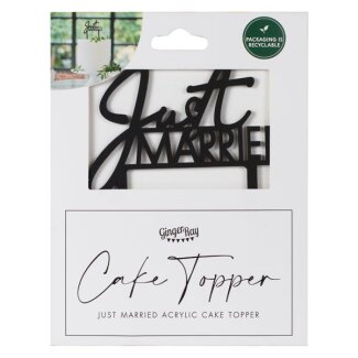 Tortenaufsatz Acryl Just Married schwarz