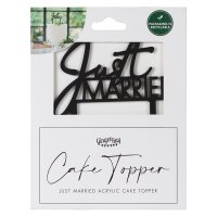 Tortenaufsatz Acryl Just Married schwarz