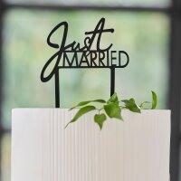 Tortenaufsatz Acryl Just Married schwarz