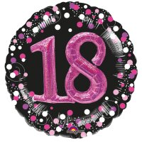 Folienballon Sparkling 18 3D pink