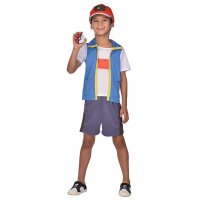 Kinderkostüm Pokémon Ash Oberteil Gr.104-116