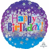 Folienballon Birthday Bright Stars D43cm