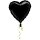 Folienballon Herz D43cm schwarz