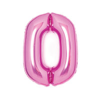 Folienballon Zahl 0 medium 63x85cm pink