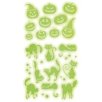 Deko Sticker Halloween Kürbis und Katzen