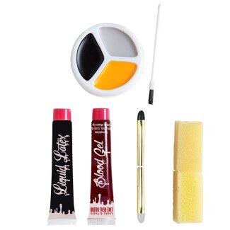Horror Schminkset – Latexblut, Make-up, Eyeliner & Zubehör