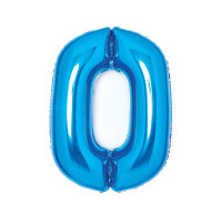 Folienballon Zahl 0 medium 63x85cm blau